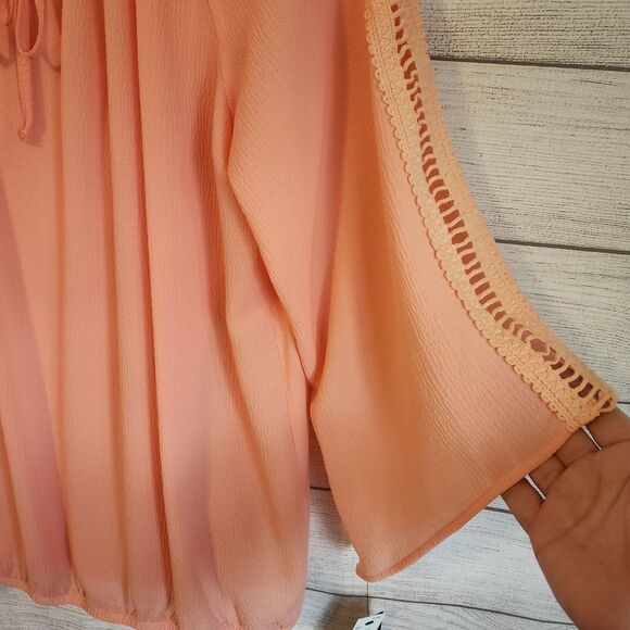 Alyx Large NWT apricot flowy Tunic blouse - Picture 3 of 10